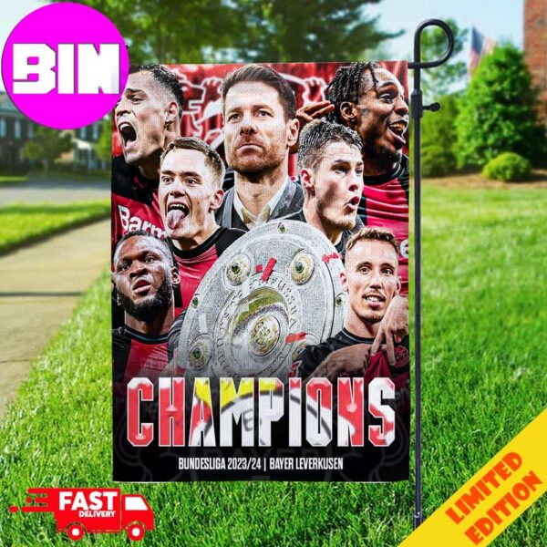 Congratulations Bayer Leverkusen Official Is A Champion Bundesliga Flag