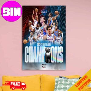 For The First Time In Team History The Oklahoma City Blue Are G League Champions 2023-2024 NBA GLeague Finals Home Decorations Poster Canvas