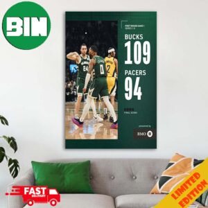 Game Won Milwaukee Bucks Fear The Deer First Round Game 1 109-94 Defeat Pacers NBA Home Decor Poster Canvas