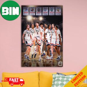 Hang The Banner The UConn Huskies Go Back To Back NCAA National Champions 2024 Men’s Basketball Home Decorations Poster Canvas