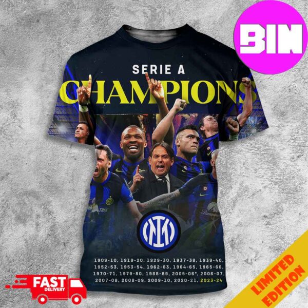 Inter Milan Are Serie A Champions 2023-2024 Congratulations 3D T-Shirt