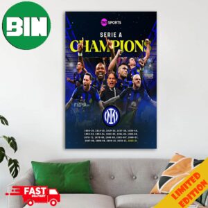 Inter Milan Are Serie A Champions 2023-2024 Congratulations Home Decor Poster Canvas