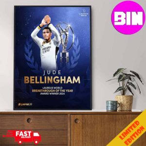 Jude Bellingham Wins The 2024 Laureus World Breakthrough Of The Year Award Home Decor Poster Canvas
