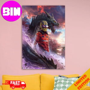 Lando Norris Chinese GP Poster LN4 McLaren F1 With Dragon By TL Design 2024 Merchandise Home Decorations Poster Canvas