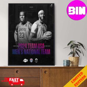 Lebron James And Anthony Davis Rep The Red White And Blue In The Olimpic Games 2024 Team Usa Men’s Basketball National Team Home Decor Poster Canvas