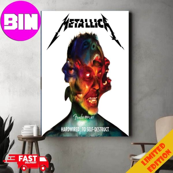 Metallica Fender Play Hardwired To Self-Destruct Home Decor Poster Canvas