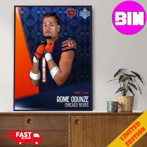 NFL Draft 2024 New Home For Rome Odunze Chicago Bears Home Decor Poster Canvas