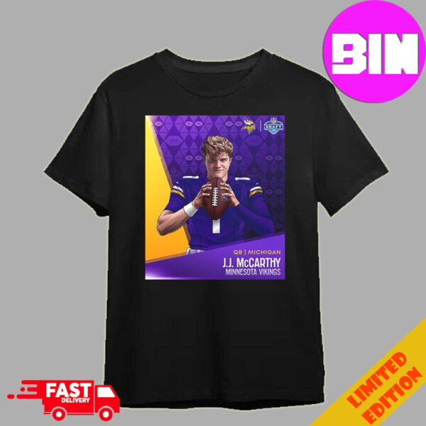 NFL Draft 2024 QB Michigan J J McCarthy Minnesota Vikings From National Champ to top 10 pick Unisex T-Shirt