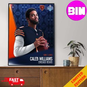NFL Draft 2024 QB USC Caleb Williams Chicago Bears Home Decor Poster Canvas