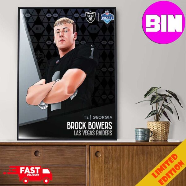 NFL Draft 2024 Te Georgia Brock Bowers Las Vegas Raiders Home Decor Poster Canvas