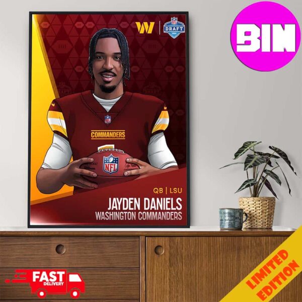 NFL Draft 2024 The new QB in the DMV Jayden Daniels Washington Commanders Home Decor Poster Canvas