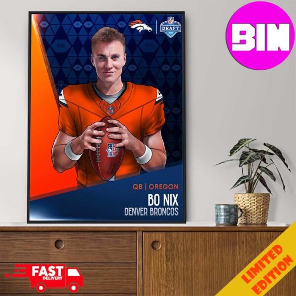 NFL Draft 24 Zack Wilson Bo Nix Denver Broncos Home Decor Poster Canvas