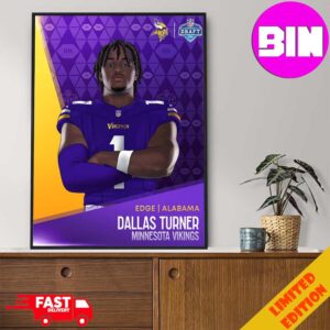 NFl Draft 2024 Edge Alabama Dallas Turner Minnesota Vikings Home Decor Poster Canvas