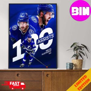 Nikita Kucherov Number 86 Hits 100 Assists Congratulations Nhl Tampa Bay Lightning Home Decor Poster Canvas