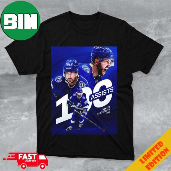 Nikita Kucherov Number 86 Hits 100 Assists Congratulations Nhl Tampa Bay Lightning Merchandise T-Shirt Hoodie