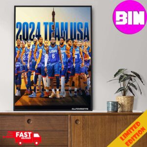 Official 2024 Team Usa Basketball Roster For Fourth Olympic Games Home Decor Poster Canvas