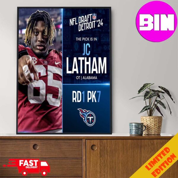 Official NFL Draft Detroit 24 The Pick Is In Michael Penix Jr Of Tennessee Titans QB Washington Picks 7 Round 1 Home Decor Poster Canvas