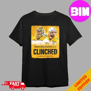 Official Nasgville Predators NHL Clinched Stanley Cup Playoffs 2024 Unisex T-Shirt