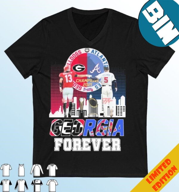 Official Stetson Bennett Iv And Freddie Freeman Forever Georgia Sports Teams Signatures T-Shirt