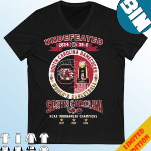 Official Undefeated 38-0 South Carolina Gamecocks NCAA Women?s Basketball Champions 2017 2022 2024 T-Shirt