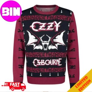 Ozzy Osbourne Bat Christmas Ugly Sweater