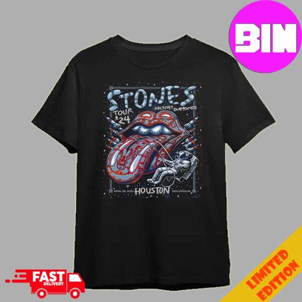 Poster The Rolling Stones Tour 24 Hackney Diamonds Events NRG Stadium Houston TX On April 28 2024 Unisex T-Shirt