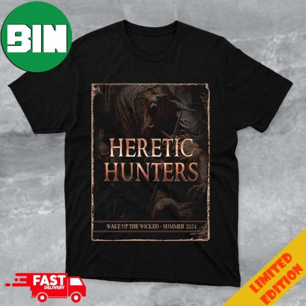 Powerwolf Show The Story Of Heretic Hunters Wake Up The Wicked Tour Summer 2024 Merchandise T-Shirt Hoodie