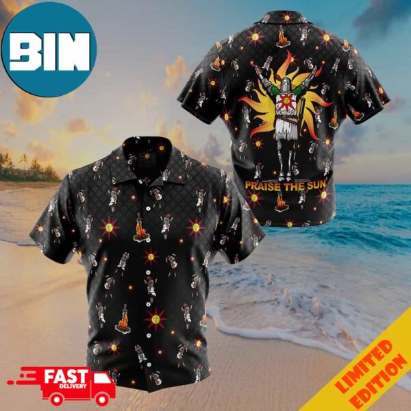 Praise The Sun Pattern Dark Souls Button Up Hawaiian Shirt