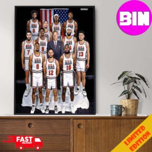 Team USA Basketball Roster Set For 2024 Olympics Poster Canvas