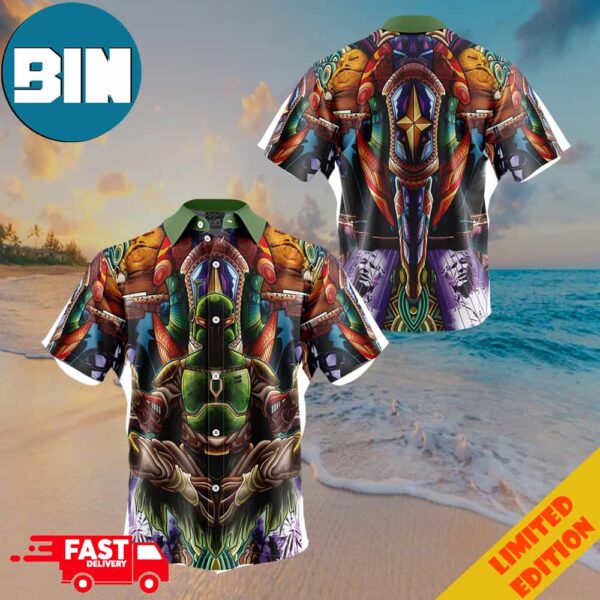 Trippy Boba Fett Star Wars Button Up Hawaiian Shirt