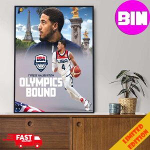 Tyrese Haliburton Indiana Fever Is One Of 12 Players To Be Named To The Usa Basketball 2024 Olympic Roster Home Decor Poster Canvas