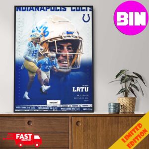 Welcome Laiatu Latu To Indianapolis Colts NFL Home Decor Poster Canvas
