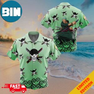 Zoro Pattern One Piece Button Up Hawaiian Shirt
