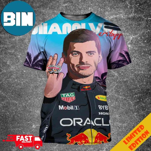 2024 Max Verstappen Will Go Three In Miami Grands Prix F1 Champions All Over Print Shirt