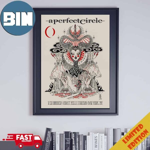 A Perfect Circle Show Poster For Forest Hills On V Iv Mmxxiv Stadium New York Ny Home Decor Poster Canvas