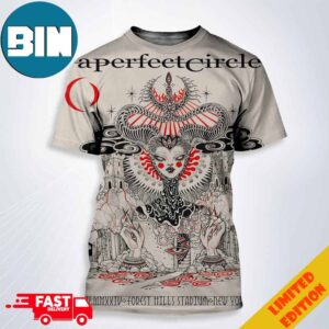 A Perfect Circle Show Poster For Forest Hills On V Iv Mmxxiv Stadium New York Ny Unisex All Over Print Shirt