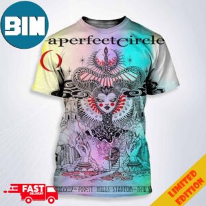 A Perfect Circle Show Rainbow Foil Forest Hills Goddess Forest Hills On V Iv Mmxxiv At Stadium New York Ny All Over Print Shirt