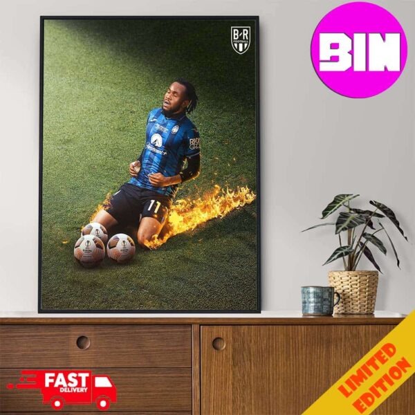 Ademola Lookman Scored A Hat Trick In The Europa League Final 2024 Atalanta BC Champions Home Decor Poster Canvas