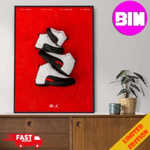 Air Jordan 12 Retro Red Taxi Nike 2024 Shoe Palace Home Decor Poster Canvas