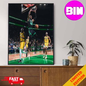 Al Horford Slam Dunk During The Game Indiana Pacers Vs Boston Celtics Short Moment NBA 2024 Home Decor Poster Canvas