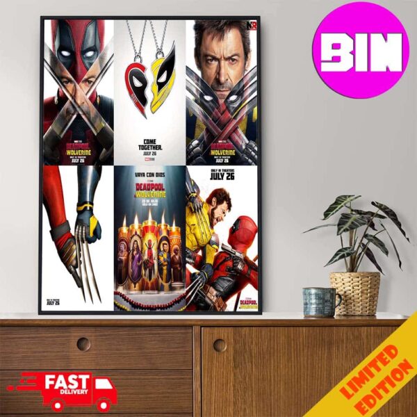 All Poster Deadpool And Wolverine Film Official Release On July 2024 Home Decor Poster Canvas