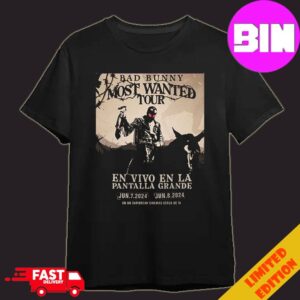 Bad Bunny Tour 2024 Most Wanted Tour En Vivo En La Panralla Grande On June 7-8 At Caribbean Cinemas Unisex T-Shirt