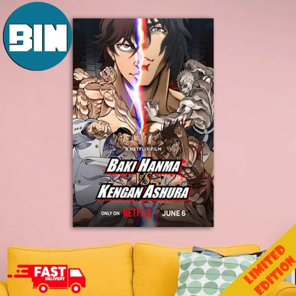 Baki Hanma vs Kengan Ashura Anime Crossover Premieres On Netflix Home Decorations Poster Canvas