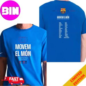 Barca Women’s Clean Sweep Of Trophies Movem El Mon Campioni D’Europa Europe Champions 23-24 Two Sides Unisex T-Shirt