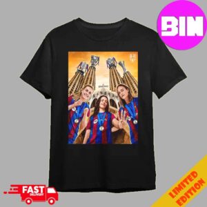 Barcelona Win The UWCL And Complete The Quadruple UEFA Women’s Champions League 2024 Champions Essentials T-Shirt