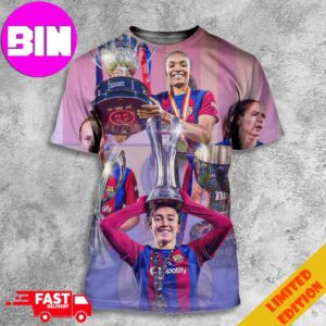 Barcelona Women Teams Have Four Trble Clean Sweep Of Trophies Movem El Mon Campioni D’Europa Europe Champions 2024 All Over Print Unisex T-Shirt