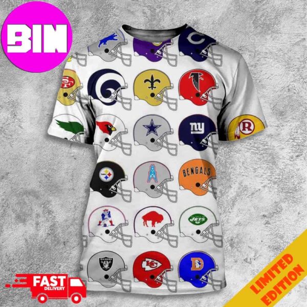 Best NFL Retro Helmet All Over Print Unisex T-Shirt