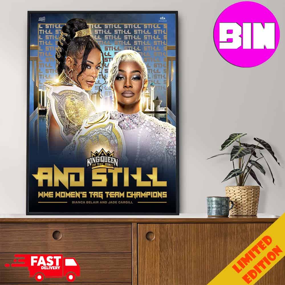 Bianca Belair And Jade Cargill WWE Women’s Tag Team Champions King And Queen Of The Ring 2024 Home Decor Poster Canvas