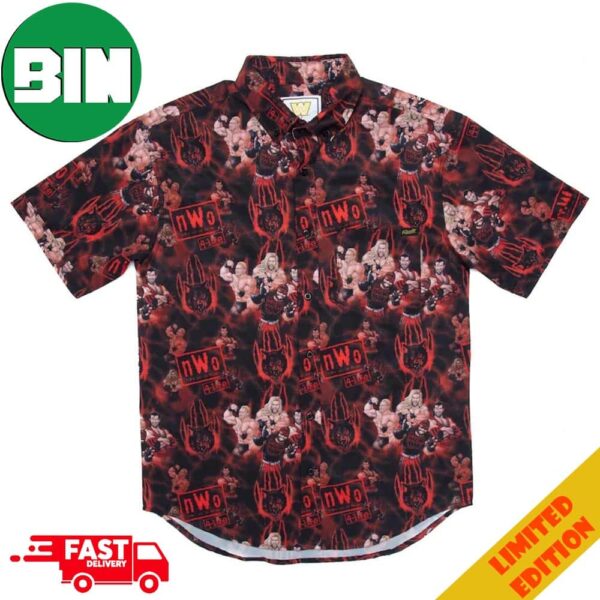 Black And Red nWo Wolfpac RSVLTS x WWE Hawaiian Shirt