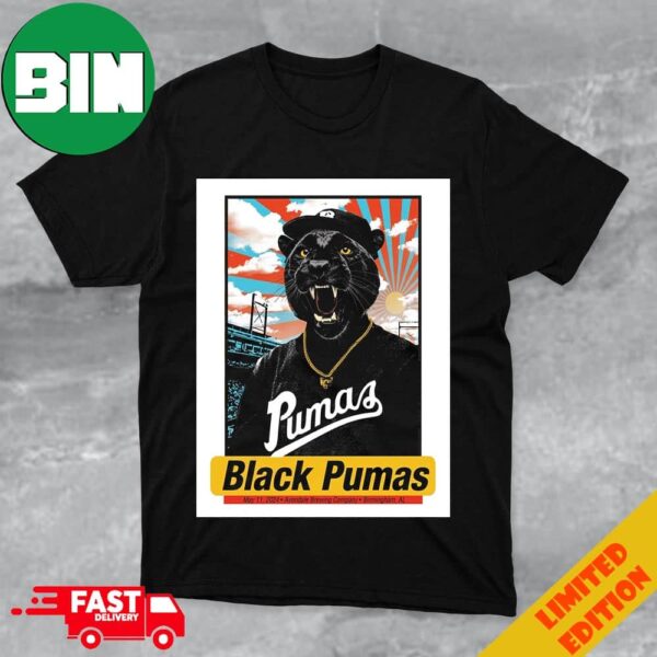 Black Pumas May 11 2024 Avondale Brewing Company Birmingham AL The Great Posters T-Shirt